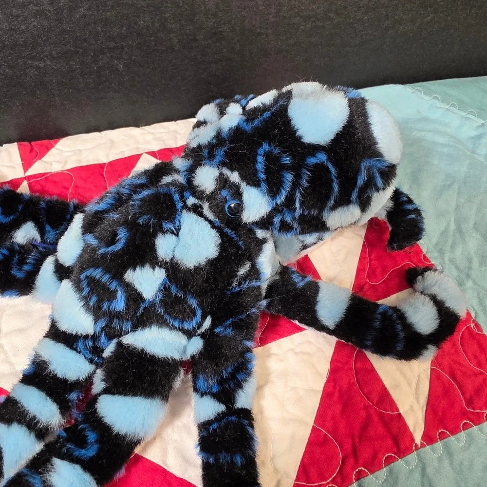 Vintage The Petting Zoo Octopus Plush Kids Small Black Blue Spotted Sea Toy 1994